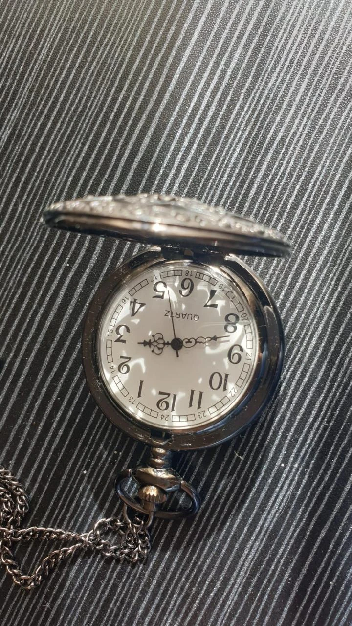 Montre de Poche Vintage Noir et Argent – photo 5